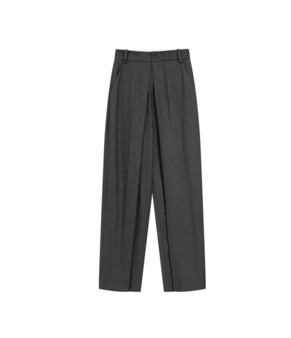 Deep Pleat Wide-Leg Trousers