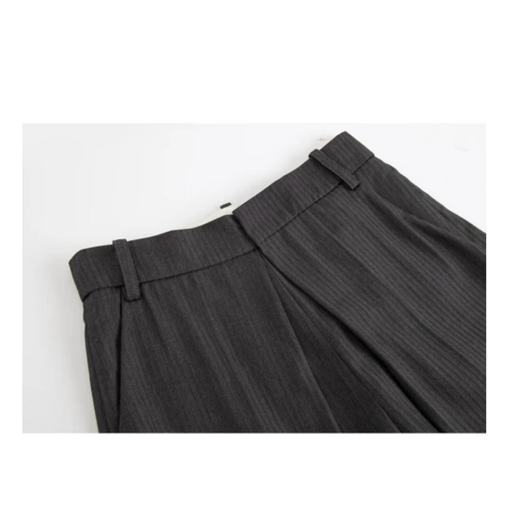 Deep Pleat Wide-Leg Trousers