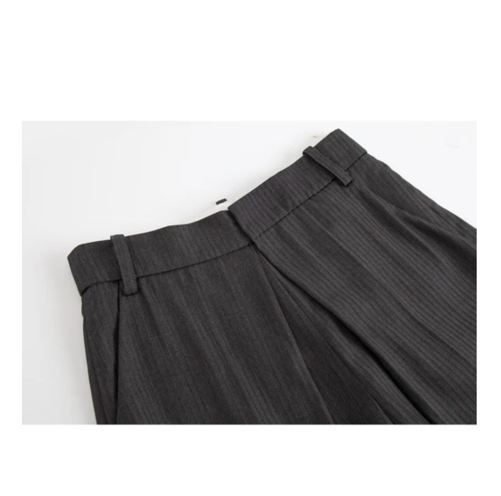 Deep Pleat Wide-Leg Trousers
