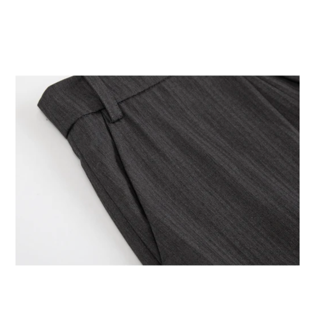 Deep Pleat Wide-Leg Trousers