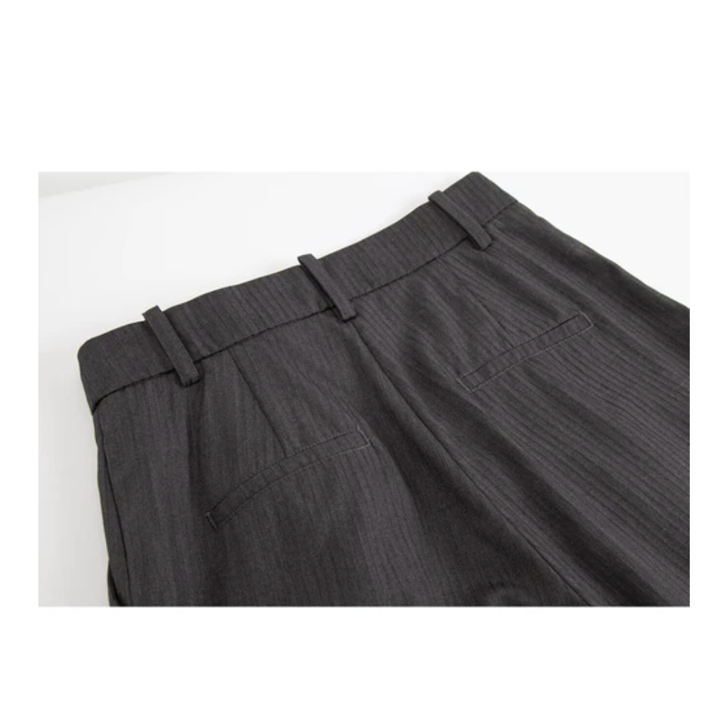 Deep Pleat Wide-Leg Trousers