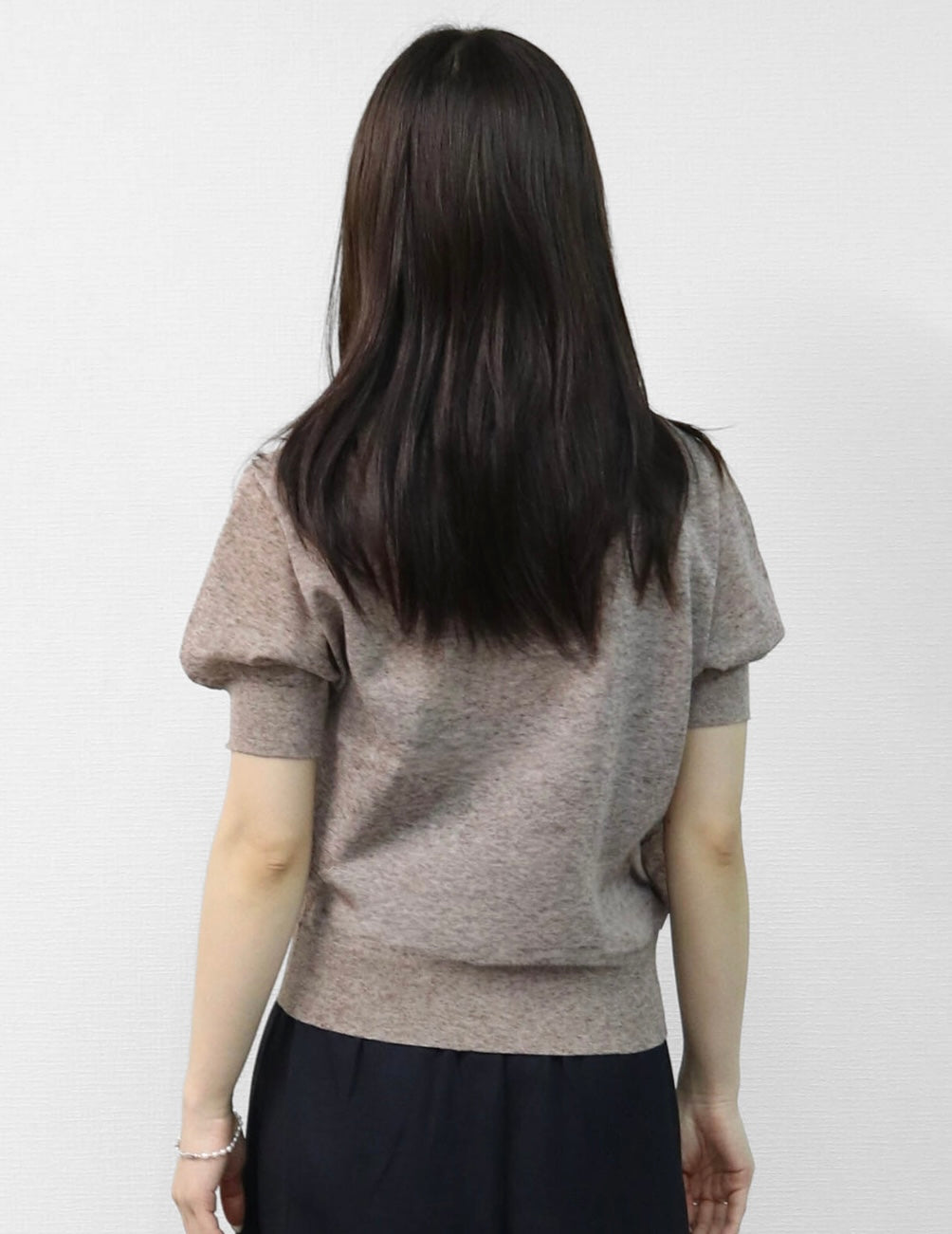 Puff Sleeve Linen-blend Knit