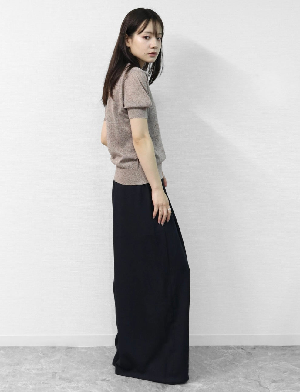 Puff Sleeve Linen-blend Knit