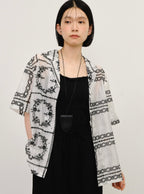 Embroidered Sheer Short Sleeve Shirt