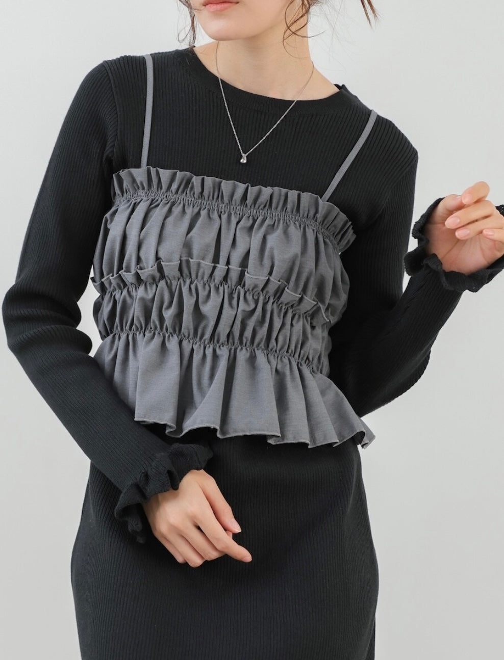 Knit Dress + Bustier Skirt Set