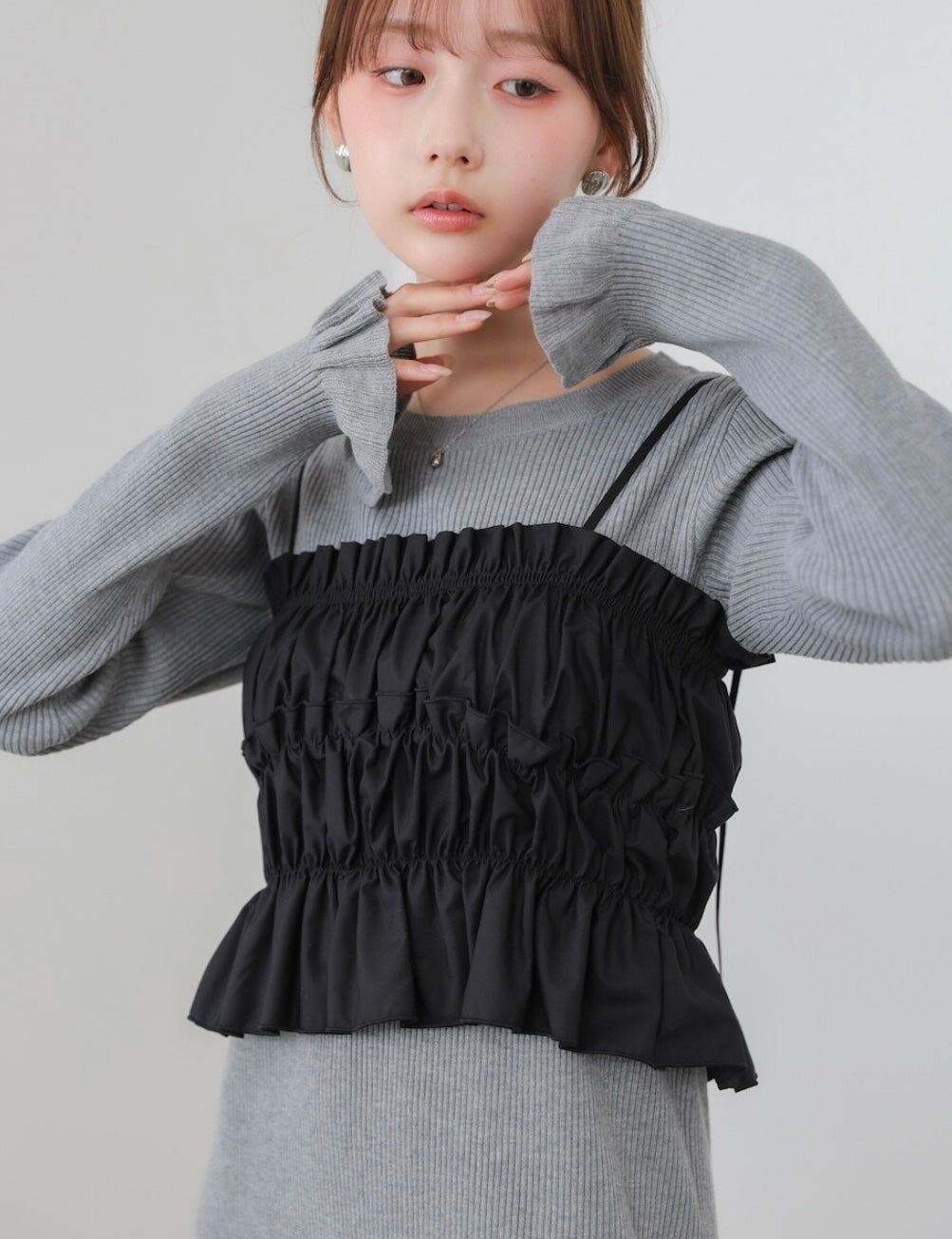 Knit Dress + Bustier Skirt Set
