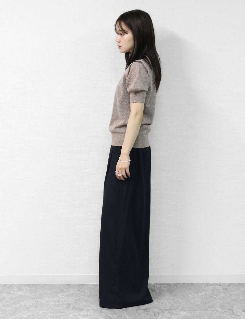Puff Sleeve Linen-blend Knit