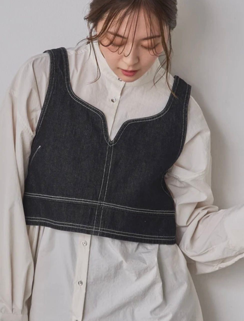 Denim Bustier Vest