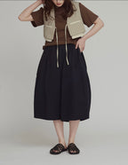 Bicolor Striped Cropped Vest