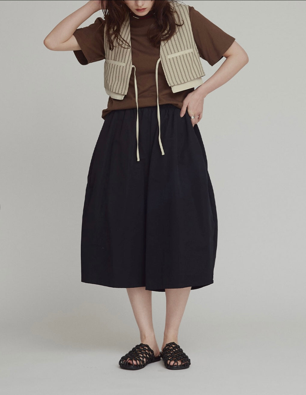 Bicolor Striped Cropped Vest