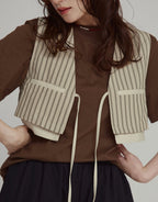 Bicolor Striped Cropped Vest
