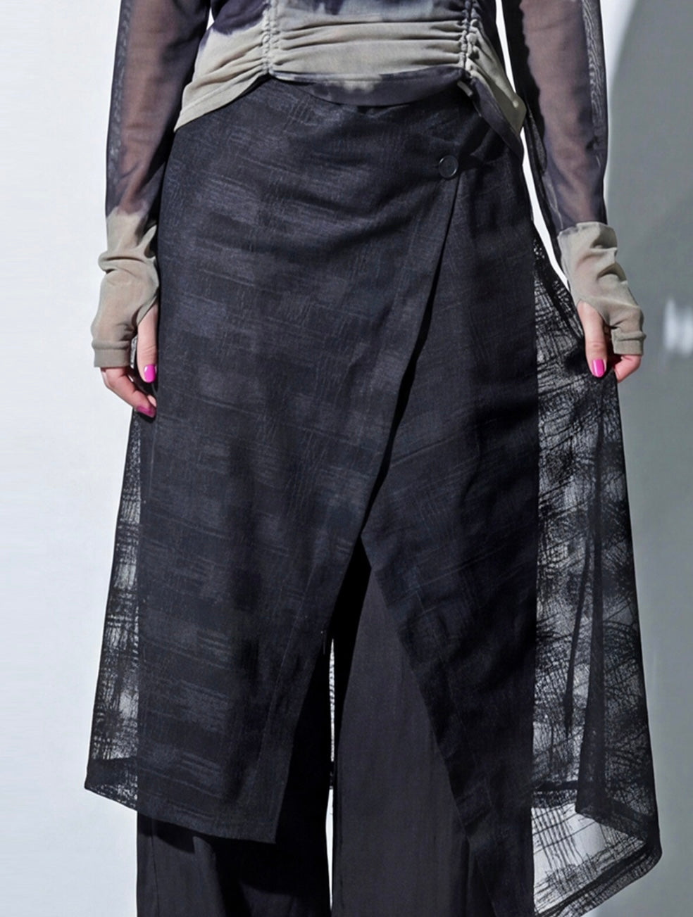 Layered Lace Wide-Leg Pants