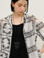 Embroidered Sheer Short Sleeve Shirt