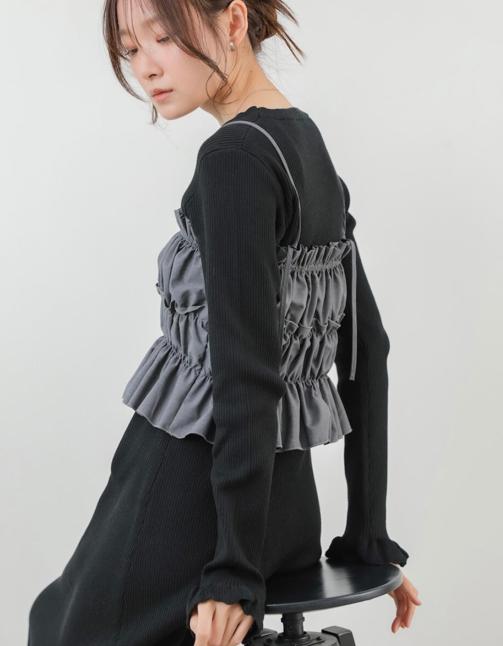 Knit Dress + Bustier Skirt Set