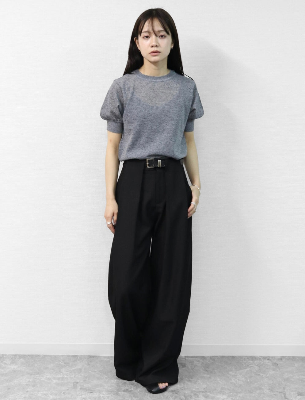 Puff Sleeve Linen-blend Knit