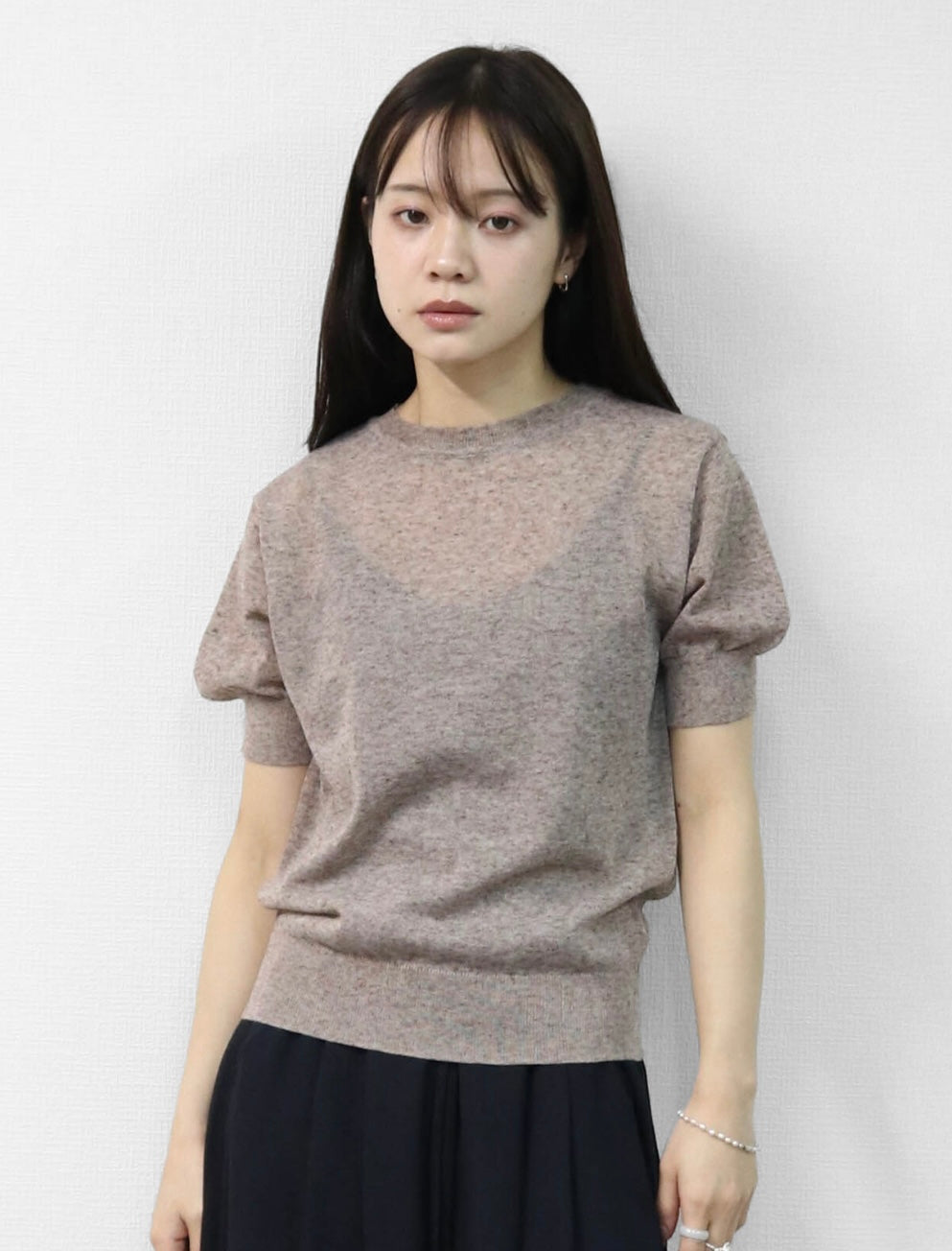 Puff Sleeve Linen-blend Knit