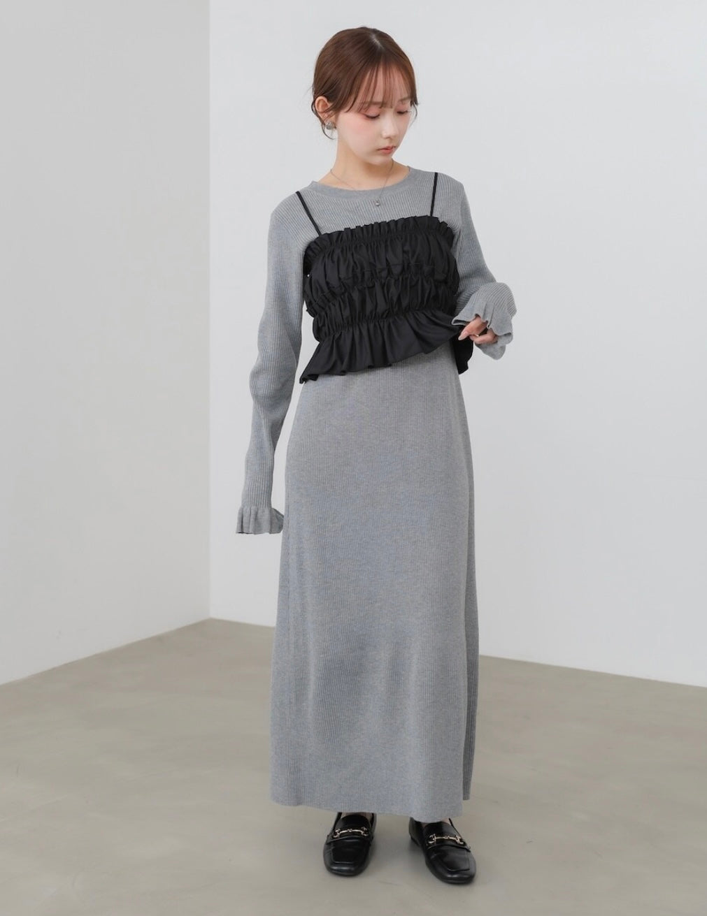 Knit Dress + Bustier Skirt Set