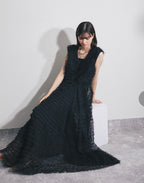 Tiered Ruffle Tulle Maxi Dress