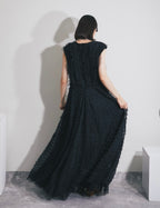 Tiered Ruffle Tulle Maxi Dress