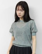 Puff Sleeve Linen-blend Knit