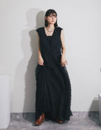 Tiered Ruffle Tulle Maxi Dress