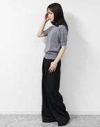 Puff Sleeve Linen-blend Knit