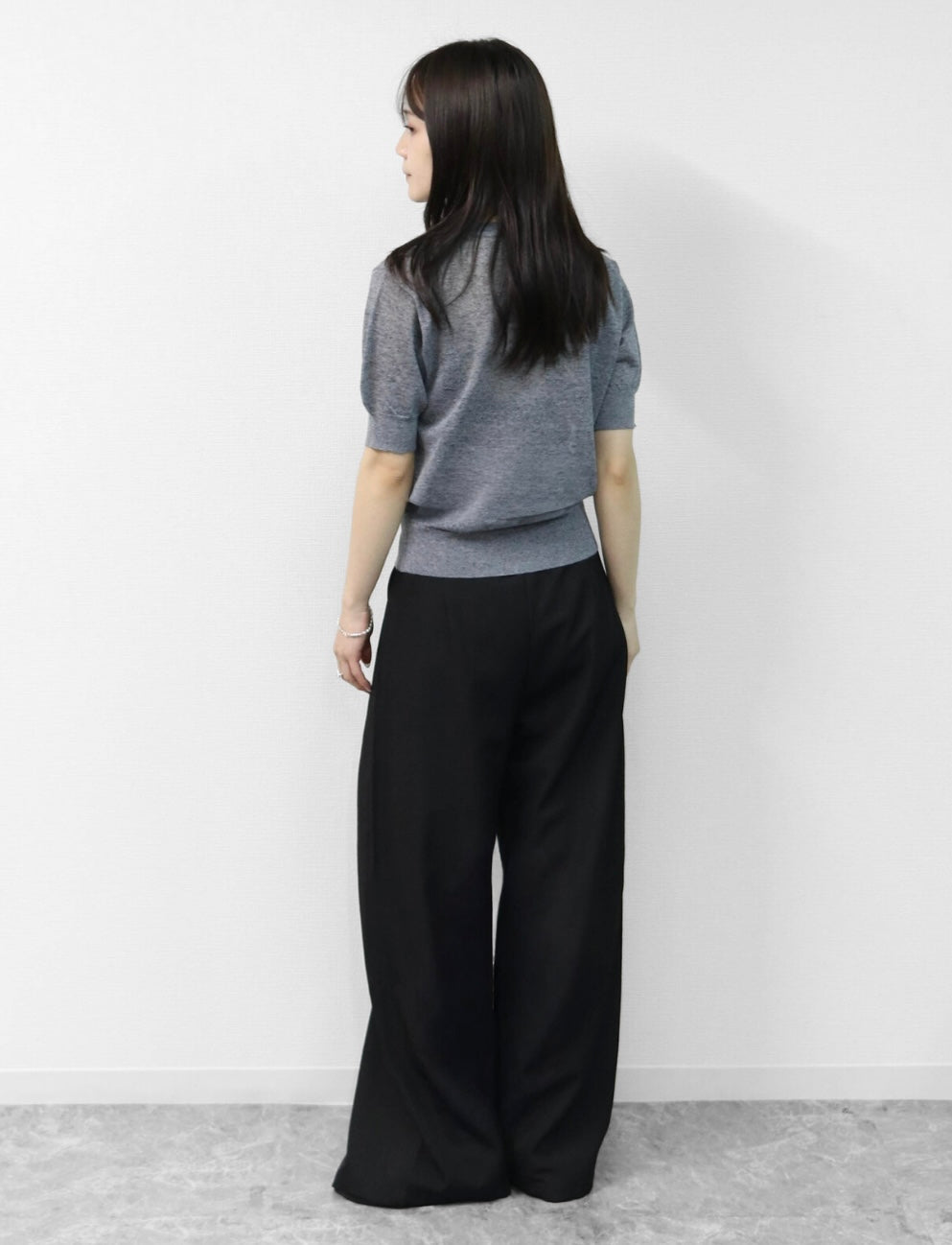 Puff Sleeve Linen-blend Knit