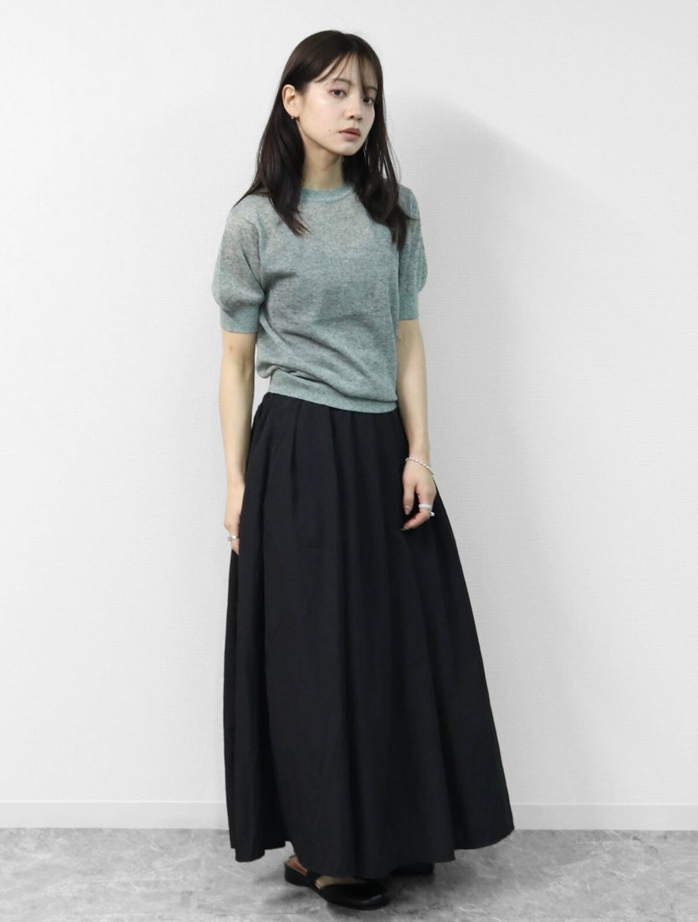 Puff Sleeve Linen-blend Knit