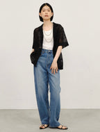 Embroidered Sheer Short Sleeve Shirt