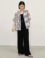 Embroidered Sheer Short Sleeve Shirt