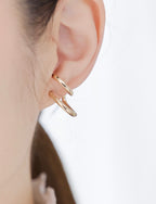S-shape double hoop earrings