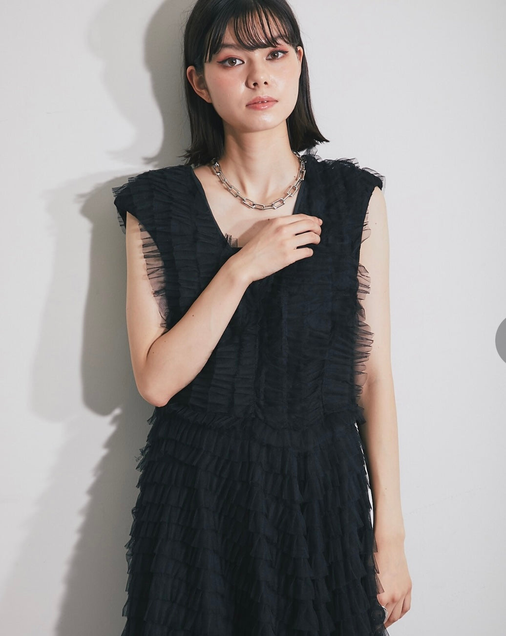 Tiered Ruffle Tulle Maxi Dress
