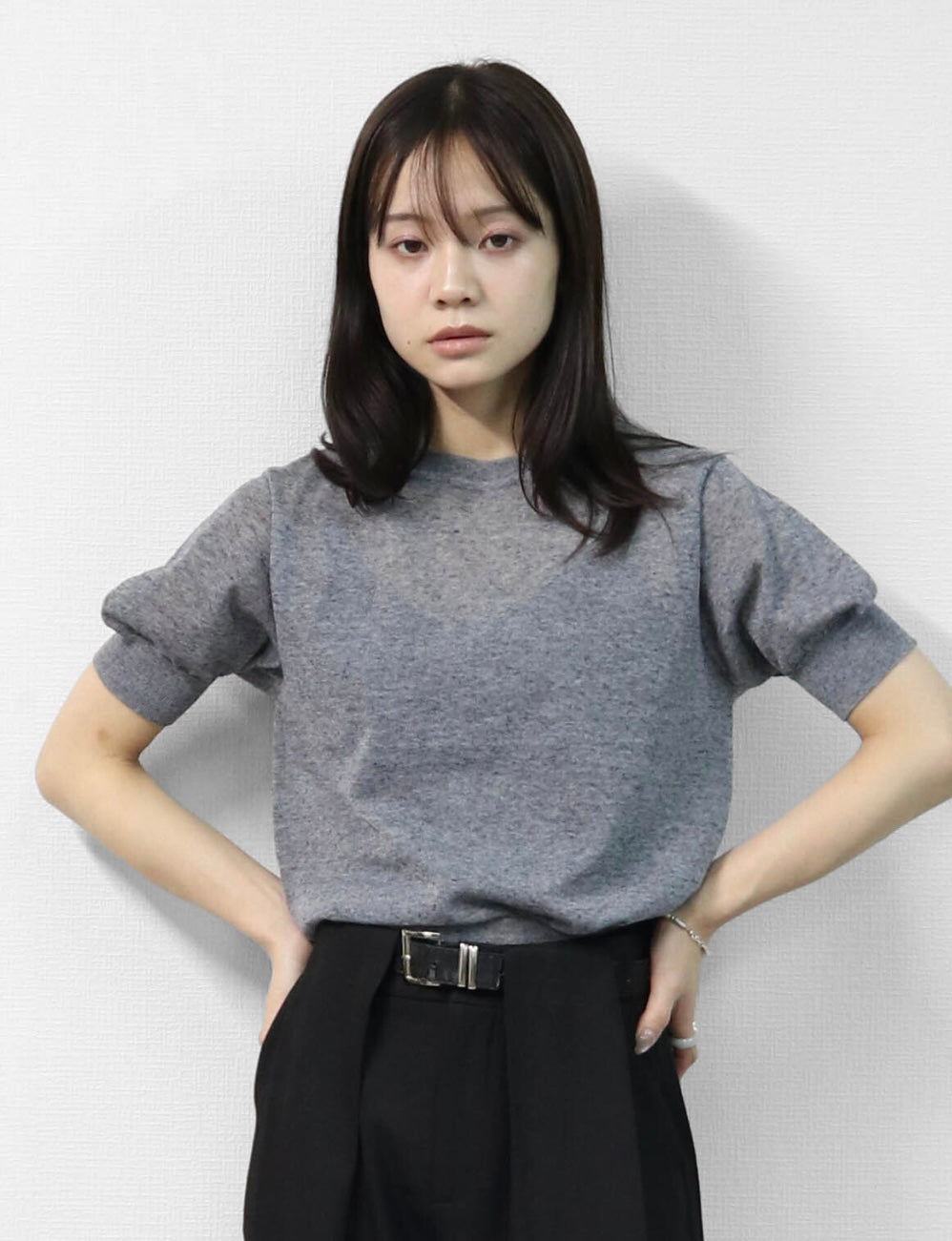 Puff Sleeve Linen-blend Knit