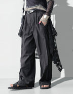 Layered Lace Wide-Leg Pants