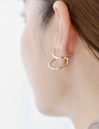 S-shape double hoop earrings