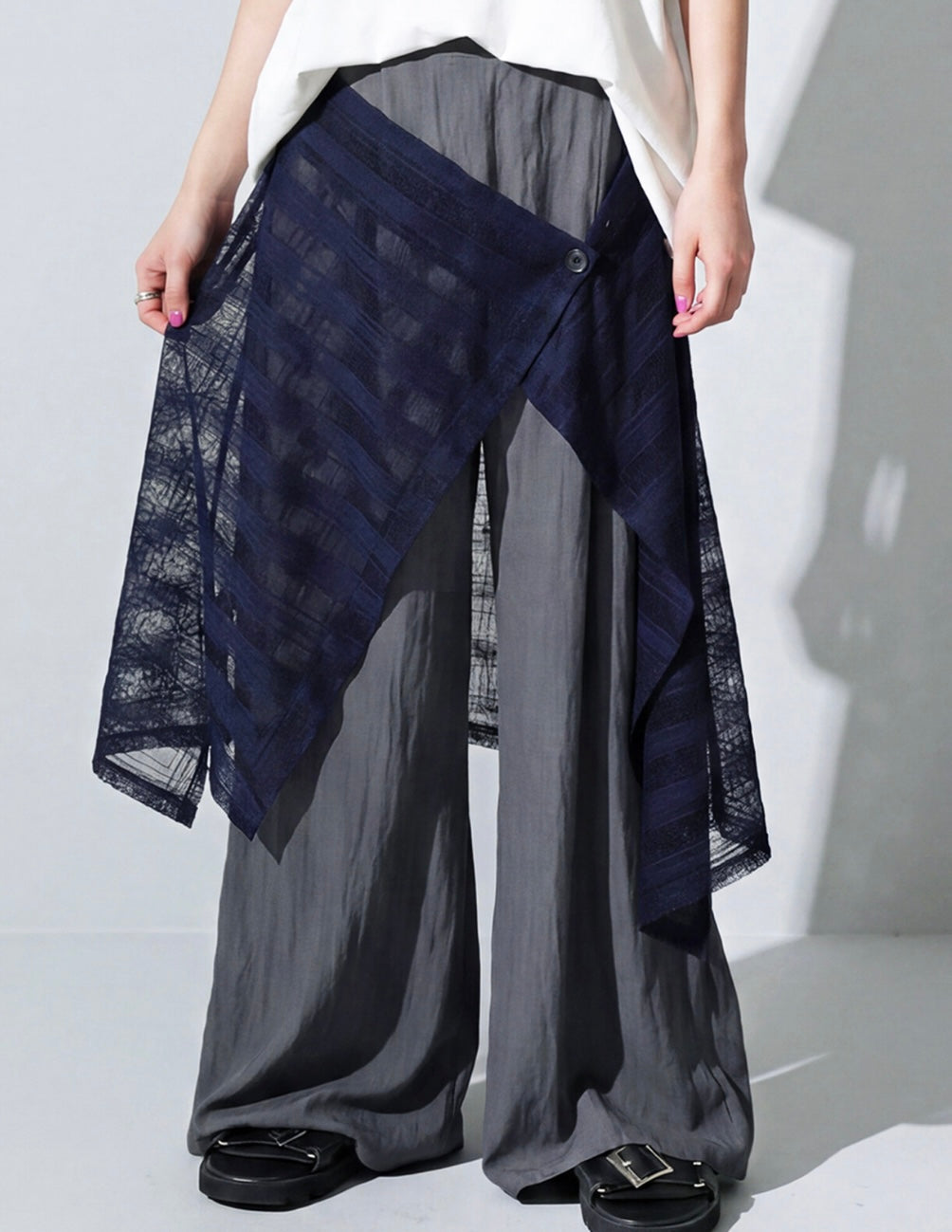 Layered Lace Wide-Leg Pants