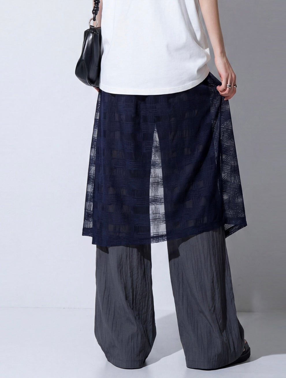 Layered Lace Wide-Leg Pants