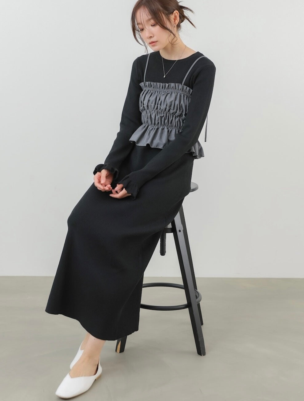 Knit Dress + Bustier Skirt Set