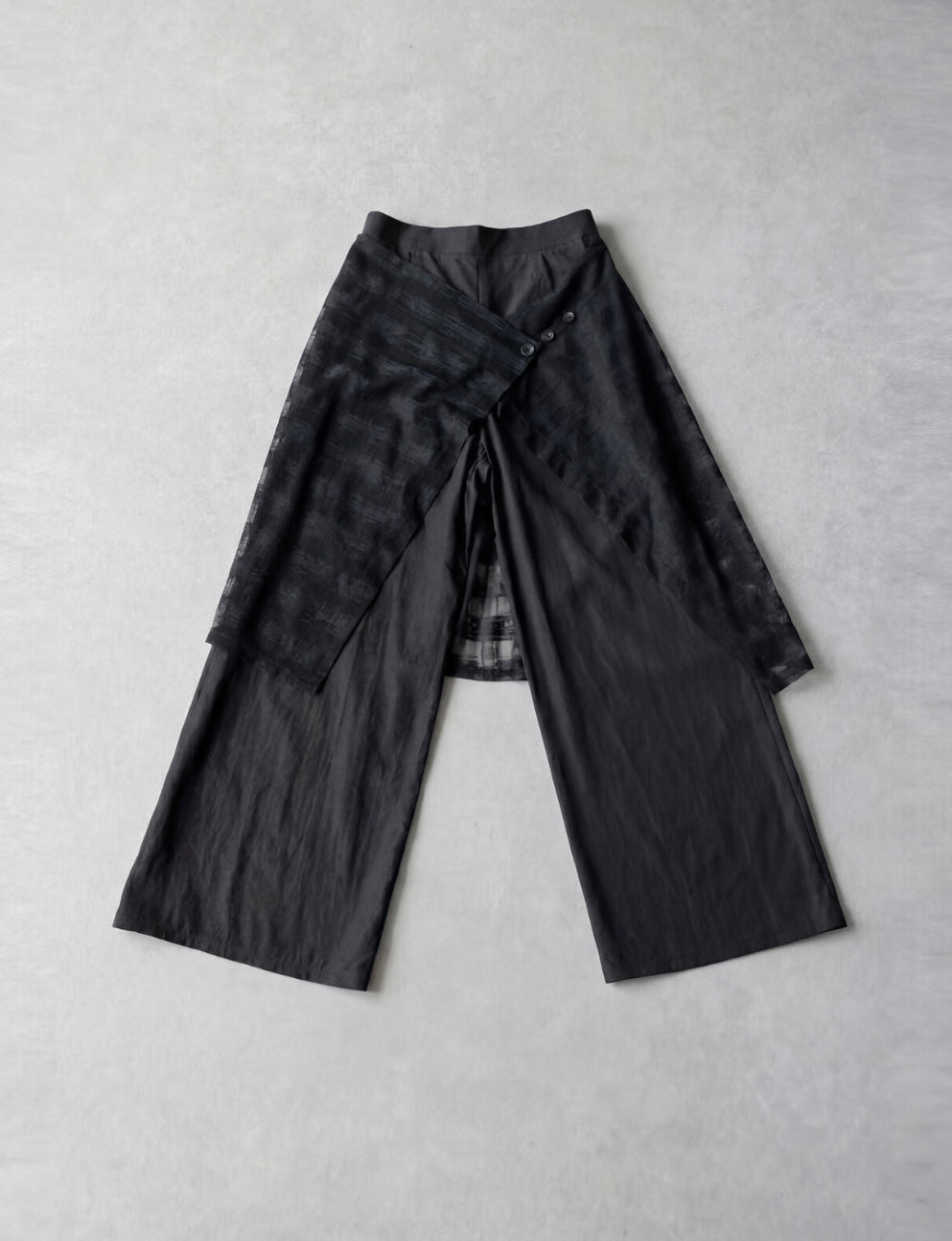 Layered Lace Wide-Leg Pants