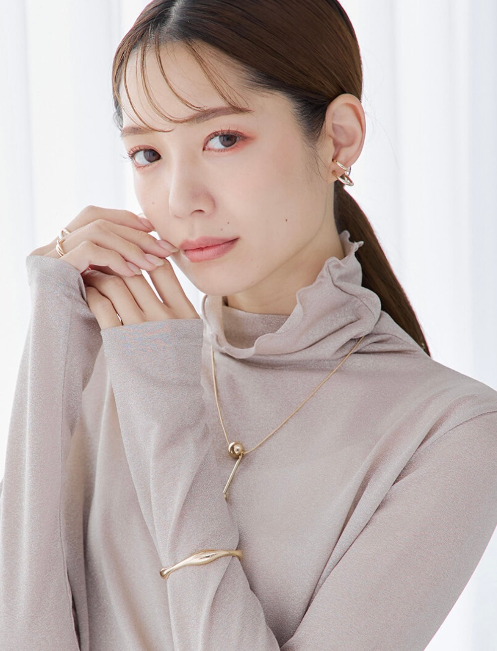 S-shape double hoop earrings