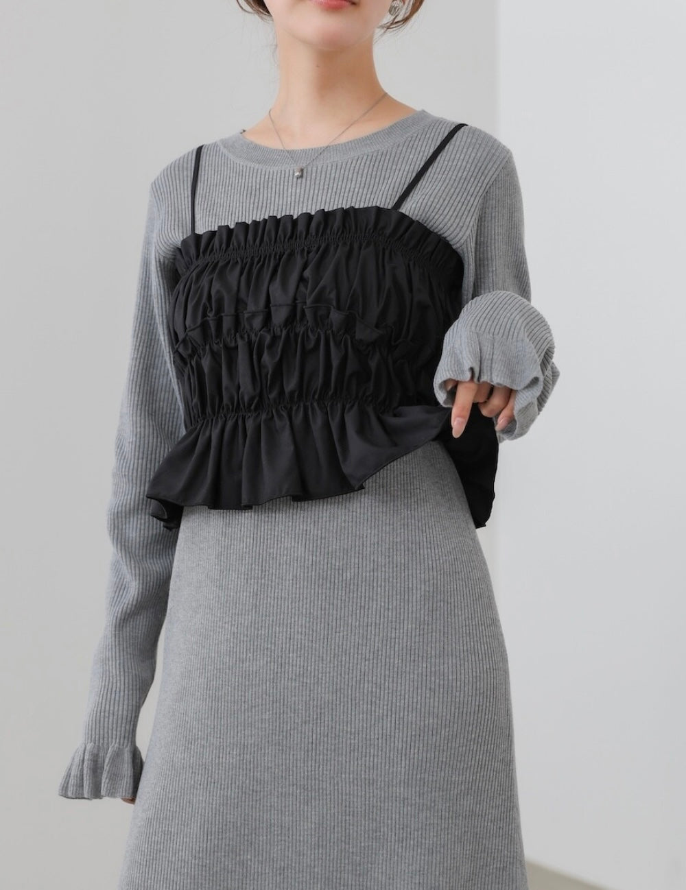 Knit Dress + Bustier Skirt Set