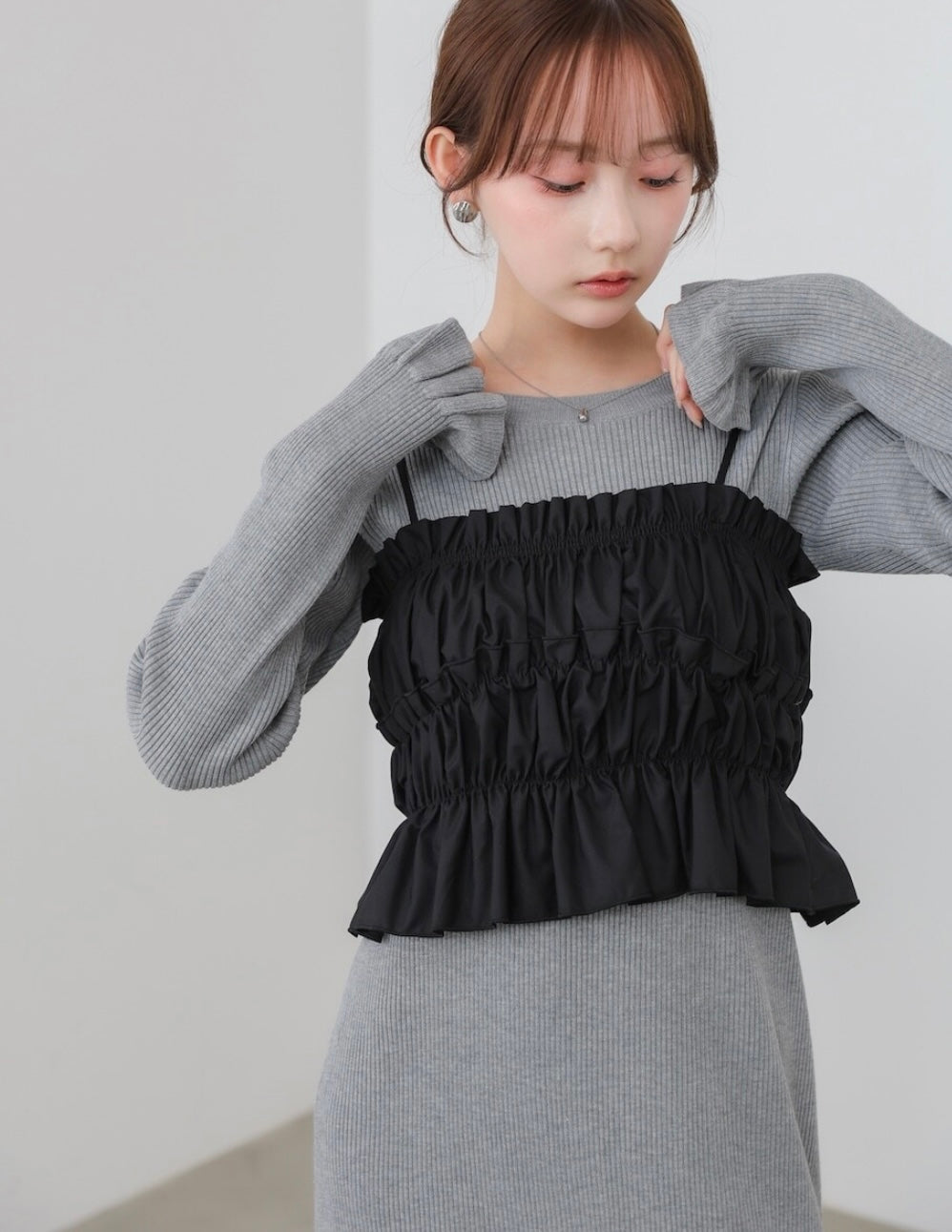 Knit Dress + Bustier Skirt Set