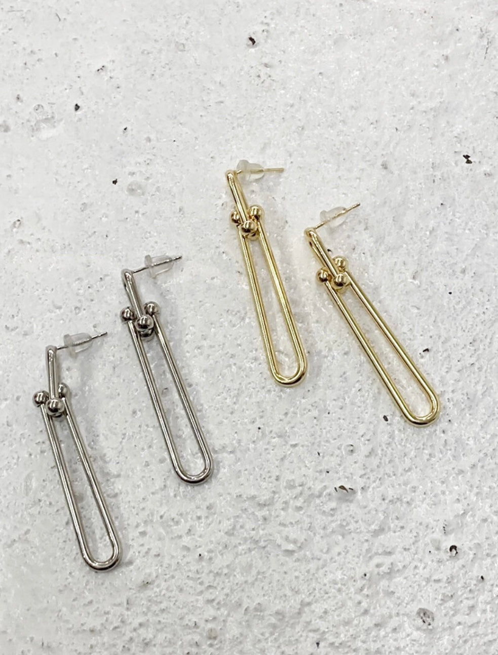 U-Chain Long Pierced Earrings