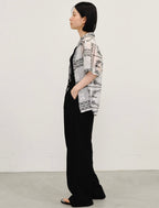 Embroidered Sheer Short Sleeve Shirt
