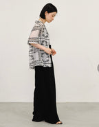 Embroidered Sheer Short Sleeve Shirt