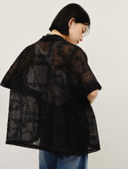 Embroidered Sheer Short Sleeve Shirt