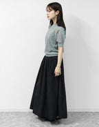 Puff Sleeve Linen-blend Knit