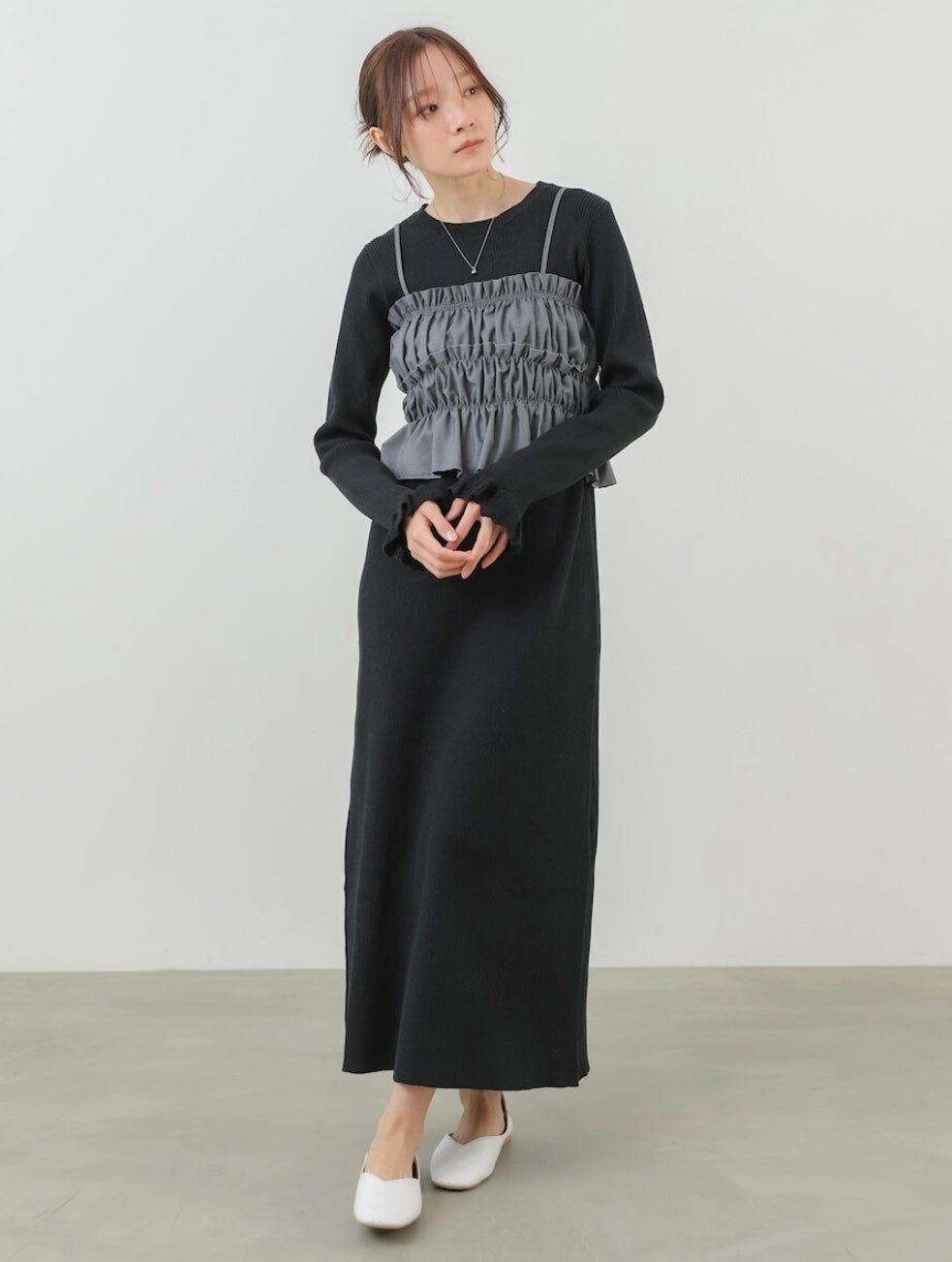 Knit Dress + Bustier Skirt Set