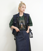 Layered Stripe Denim Vest